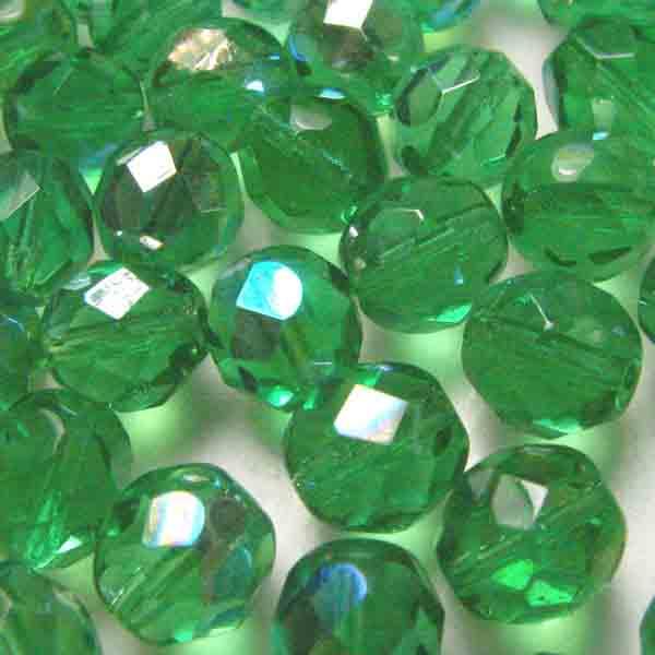 8MM Kelly Green (Smaragd) Ab Fire Polish Ball