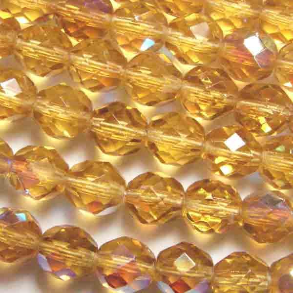 8MM Topaz AB Fire Polish Ball