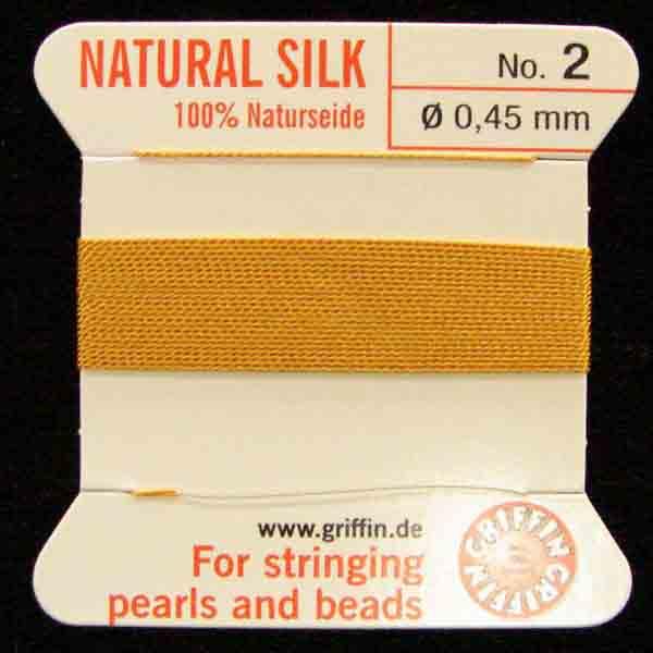 Amber Size 2 (.45mm) Griffin Silk Cord With Flex Needle