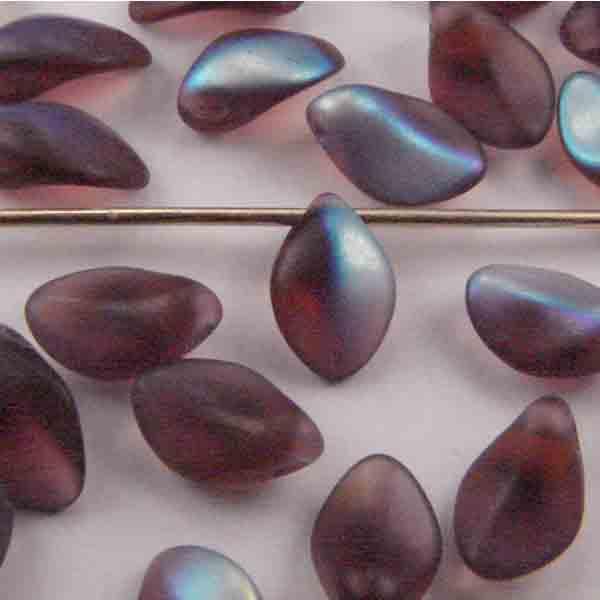 Amethyst Matte AB Curved Petal Dagger 8X6MM