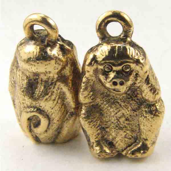 Antique Brass 14x10MM Hear No Evil Monkey