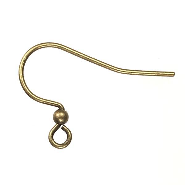 Antique Brass 16MM Earwire With 3MM Ball