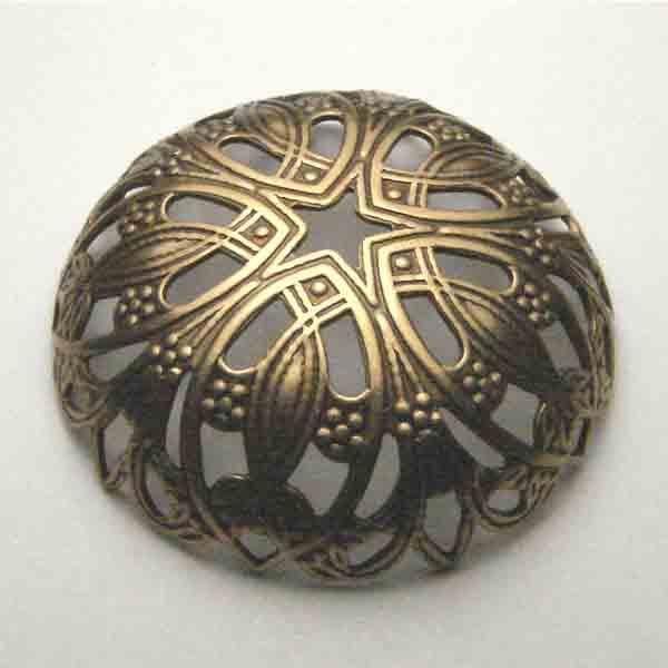 Antique Brass 26MM Filigree Bead