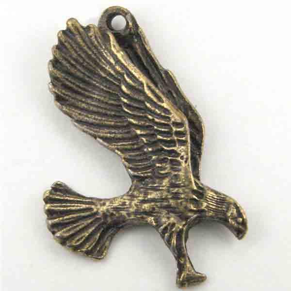 Antique Brass 31x20MM Cast Winged Eagle