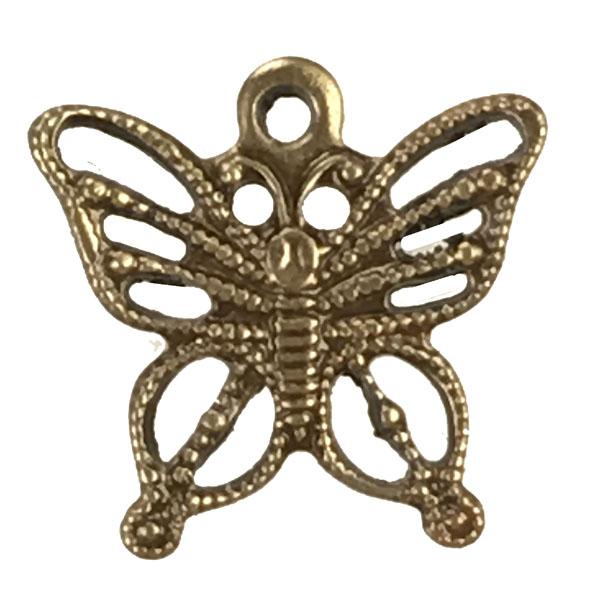 Antique Brass Plate 12x10MM Filigree Butterfly