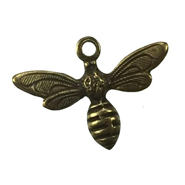 Antique Brass Plate 13x7MM Bee