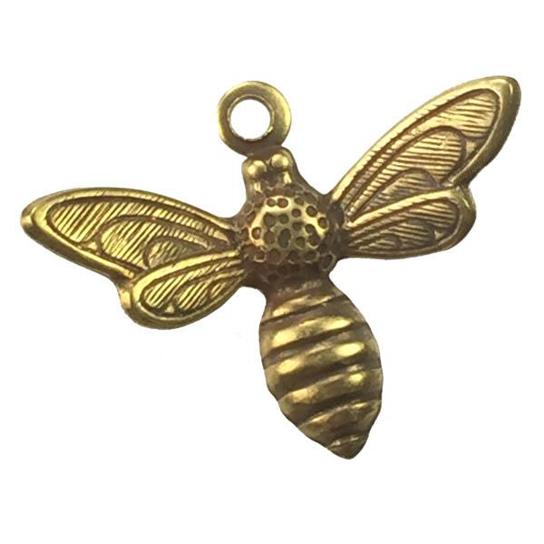 Antique Brass Plate 17x11MM Bumble Bee