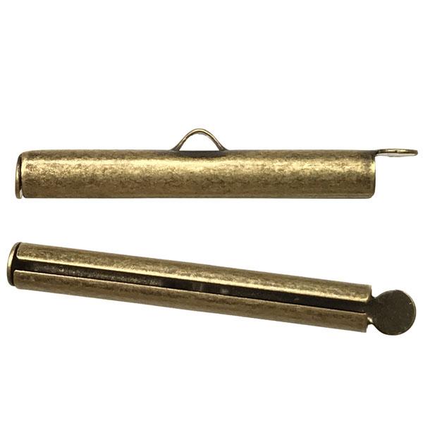 Antique Brass Plate 30x4.5MM Slide Tube End Connector