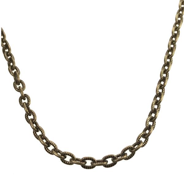 Antique Brass Plate 4X3MM Textured Oval Cable Chain