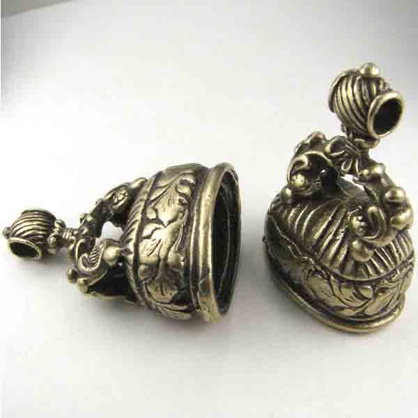 Antique Brass Plate Ornate 1.5 Inch Tall Watch Fob