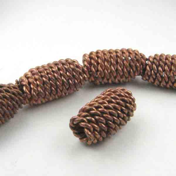 Antique Copper 11X6MM Twisted Wire Oval