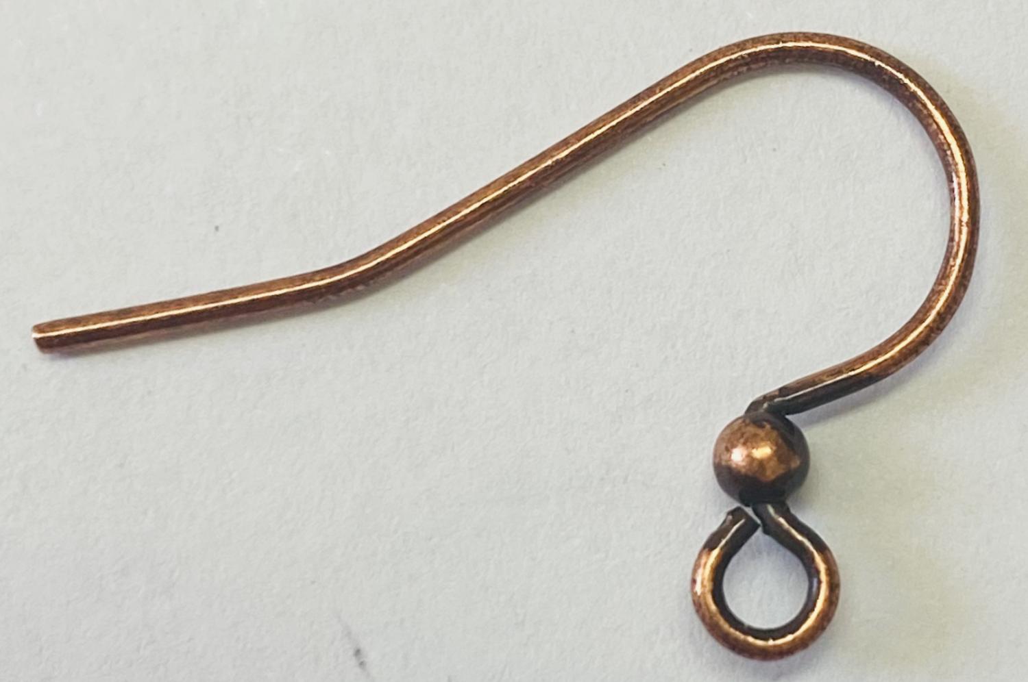 Antique Copper 16MM Earwire with 3MM Ball