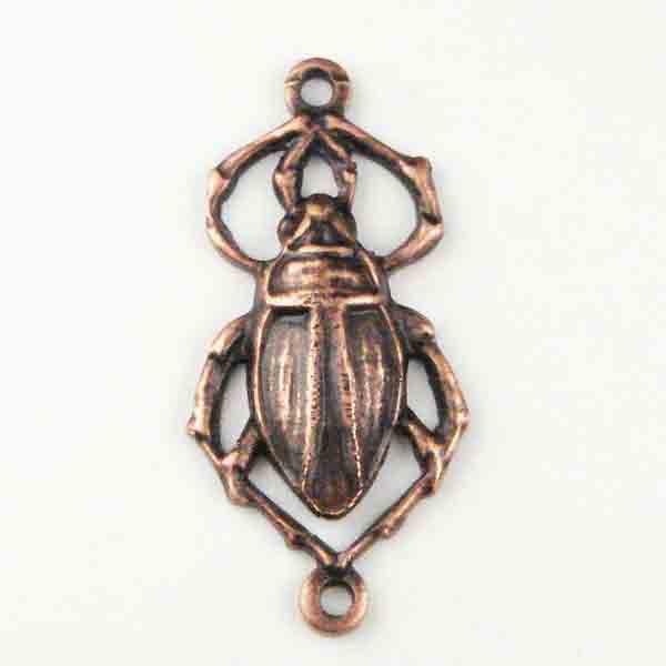 Antique Copper Beetle Connector 22x10mm