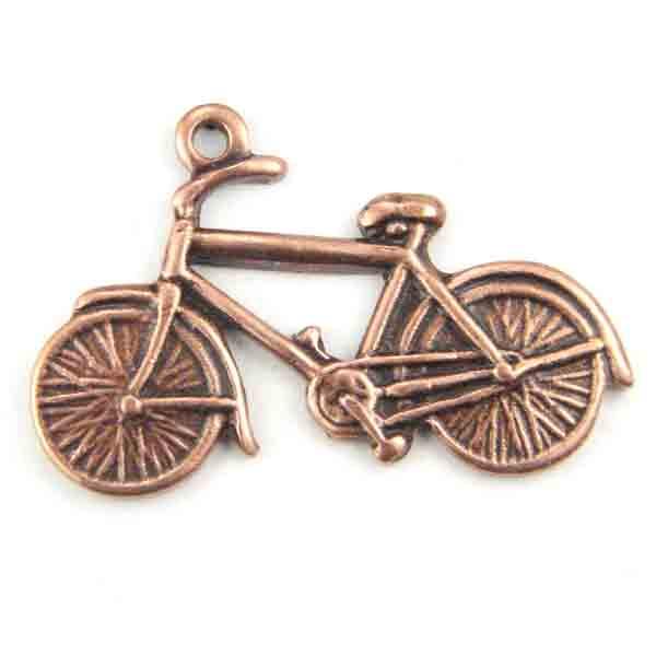 Antique Copper Plate 11x21MM Bicycle Stamping