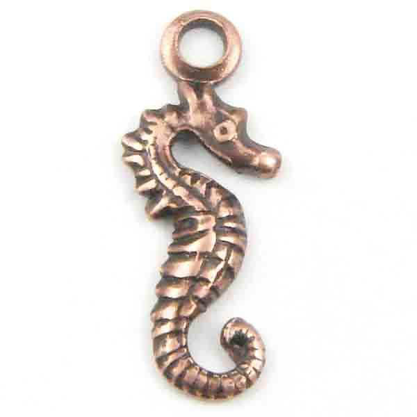 Antique Copper Plate 12.5x5MM Seahorse Stamping