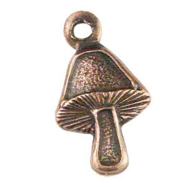 Antique Copper Plate 12X7MM Mushroom
