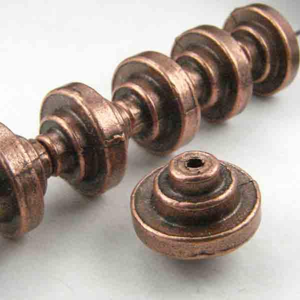 Antique Copper Plate 12mm Tiered Bicone