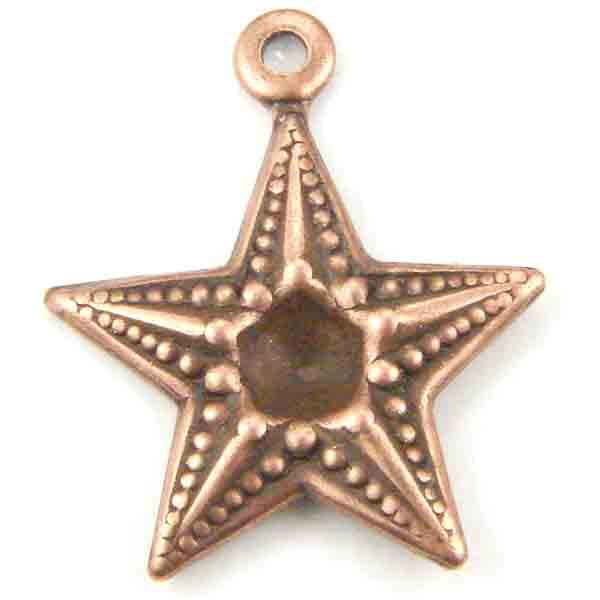 Antique Copper Plate 13MM Star