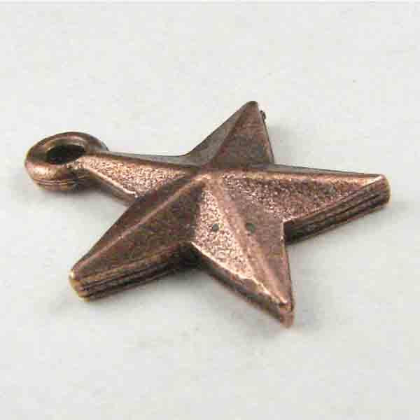 Antique Copper Plate 13MM Star Pendant