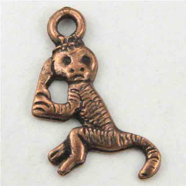 Antique Copper Plate 13x14MM Monkey