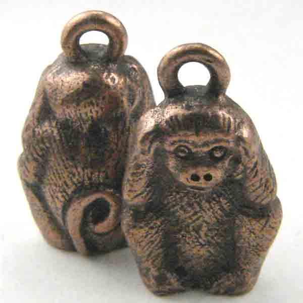 Antique Copper Plate 14x10MM Hear No Evil Monkey