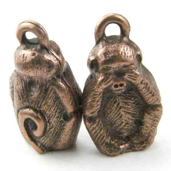Antique Copper Plate 14x10MM See No Evil Monkey