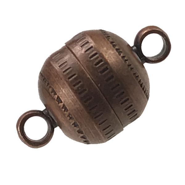 Antique Copper Plate 14x8MM Magnetic Ball Clasp