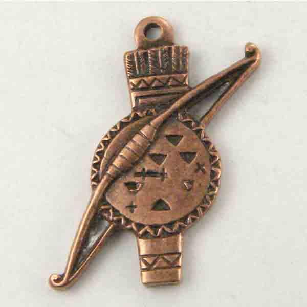 Antique Copper Plate 15x14MM Diestruck Quiver