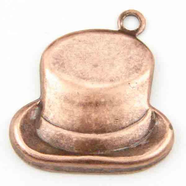 Antique Copper Plate 15x16MM Top Hat