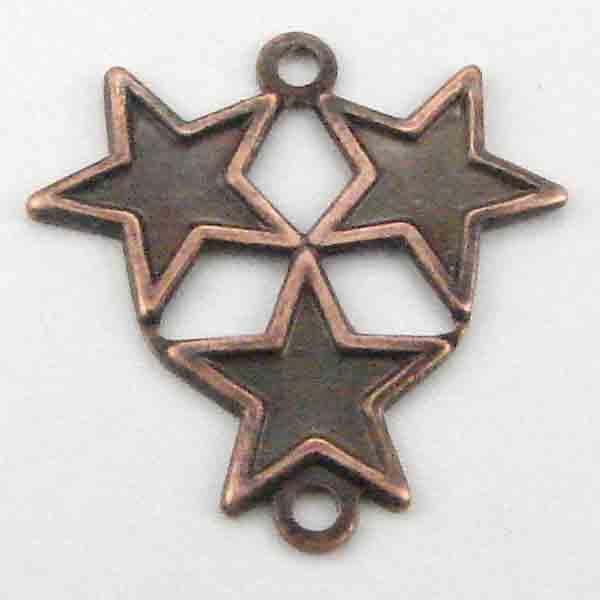 Antique Copper Plate 17MM Star Cluster 1 to 1 Loop Chandelier Connector