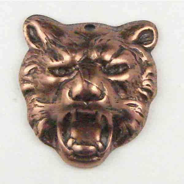Antique Copper Plate 17x15 Stamped Lion Head