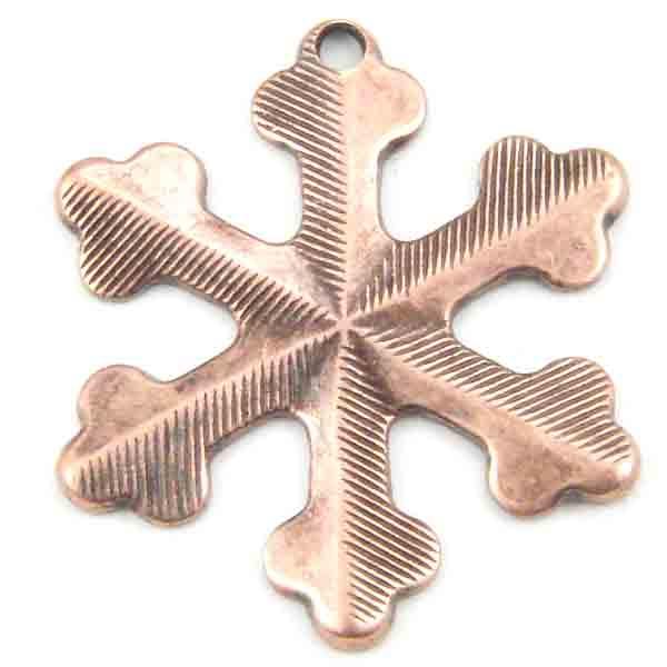 Antique Copper Plate 18MM Snowflake