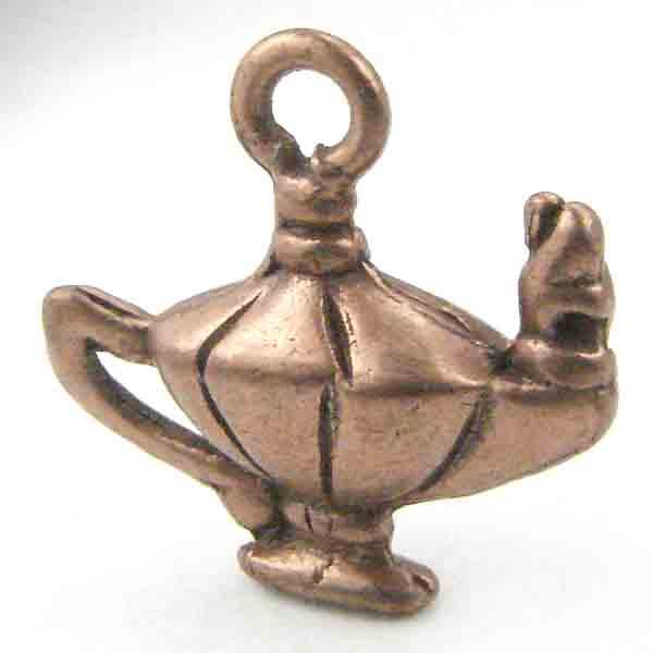 Antique Copper Plate 18x19MM Aladdin Genie Lamp Charm Pendant