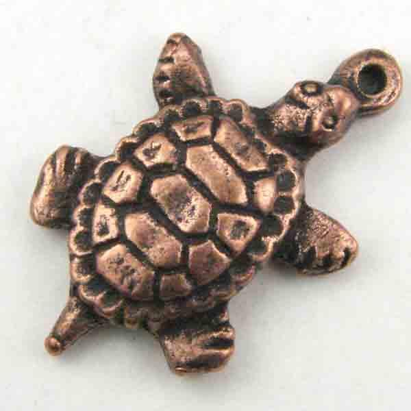 Antique Copper Plate 19x14MM Cast Turtle