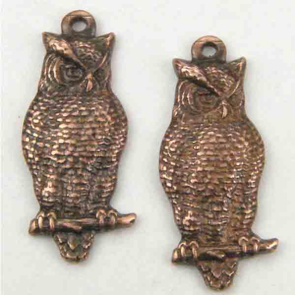 Antique Copper Plate 19x8 Owl