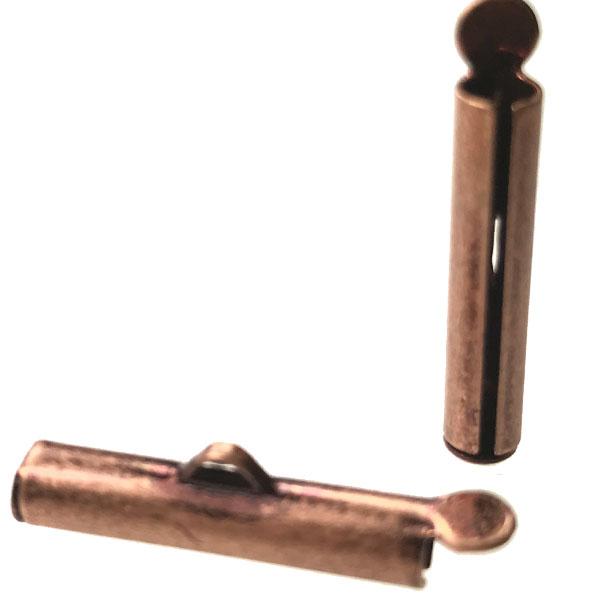 Antique Copper Plate 20x4MM Slide Tube End Connector