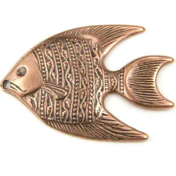 Antique Copper Plate 21X15MM Angel Fish