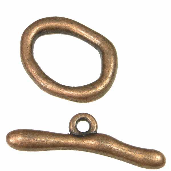 Antique Copper Plate 21x16MM Free Form Toggle