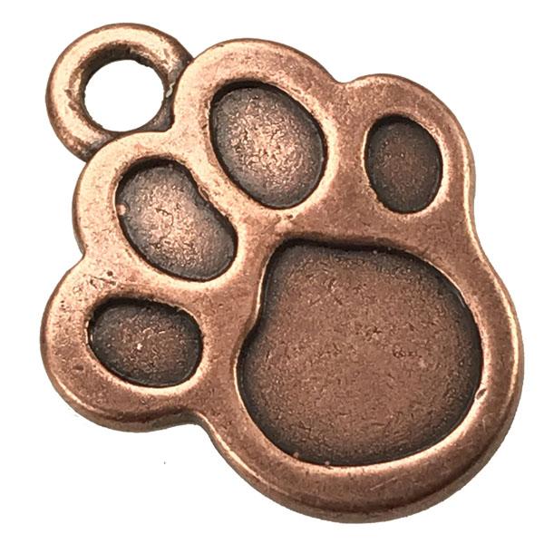 Antique Copper Plate 22x17.5MM Paw Print