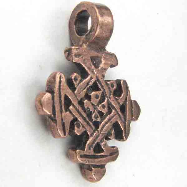 Antique Copper Plate 24MM Coptic Cross