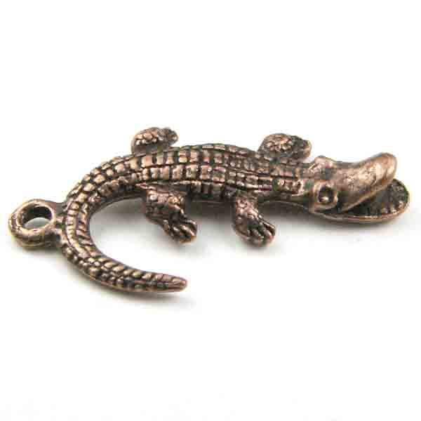 Antique Copper Plate 24x13 Alligator Cast 3-D
