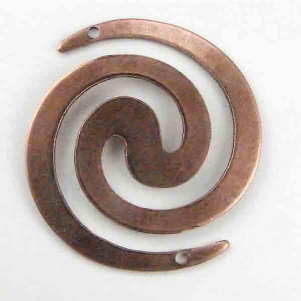 Antique Copper Plate 25MM Spiral Connector