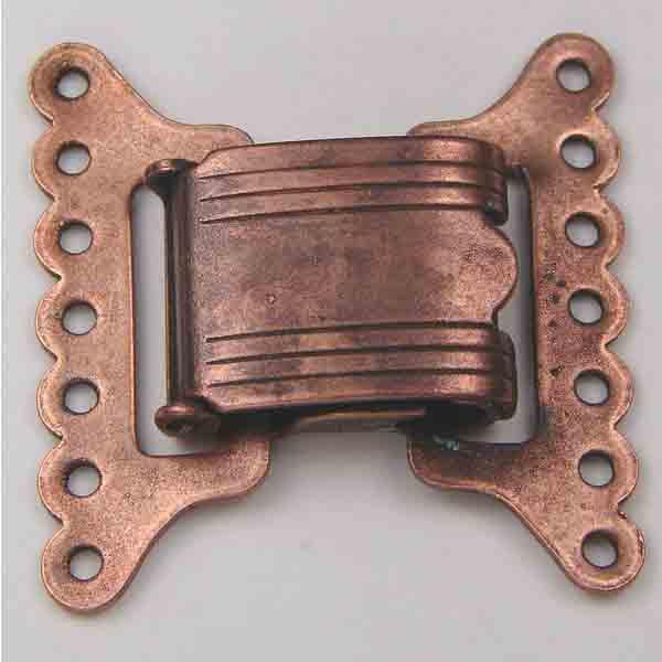 Antique Copper Plate 26x26MM 7-Strand Clasp