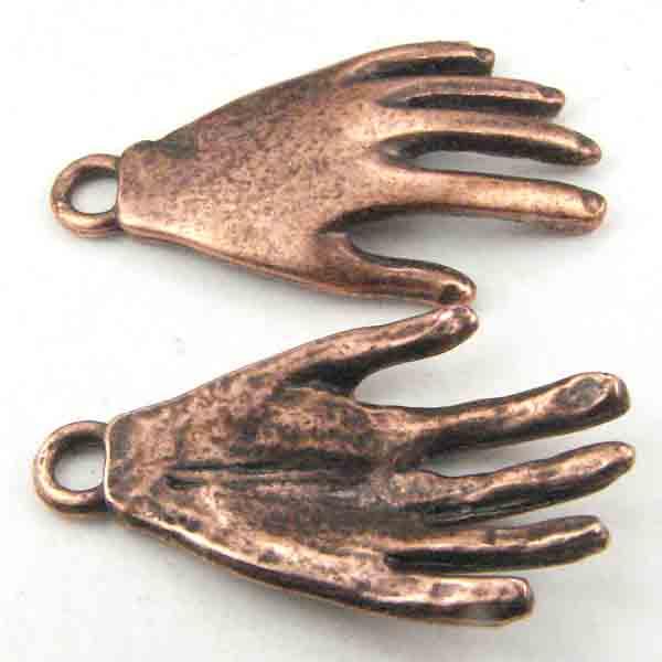 Antique Copper Plate 29x16MM Left Hand