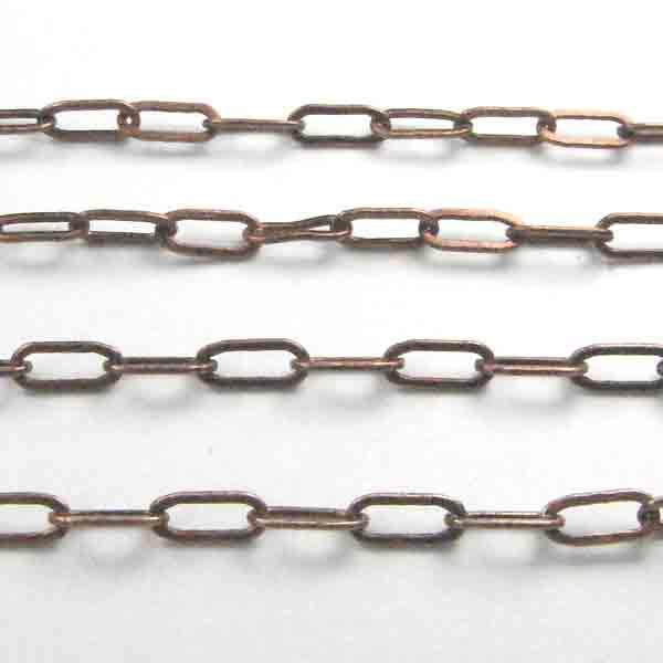 Antique Copper Plate 2x5MM Flat Oval Soldered Cable Chain