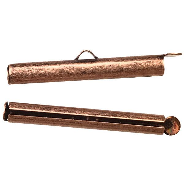 Antique Copper Plate 30x4.5MM Slide Tube End Connector