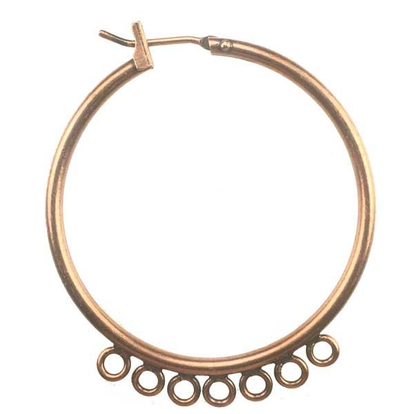 Antique Copper Plate 35MM Chandelier Hoop With 7 Hanging Loops