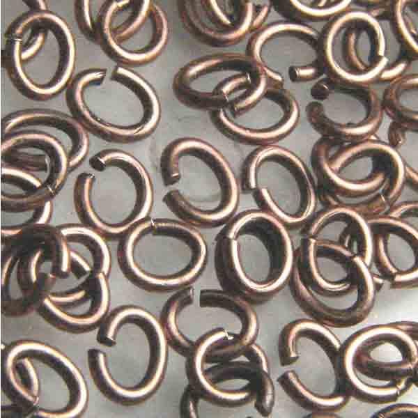 Antique Copper Plate 4x3MM 21 Gauge Oval Jump Ring