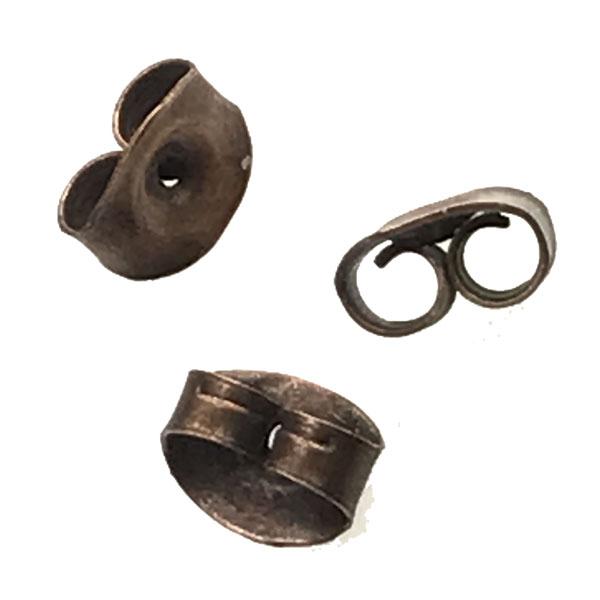 Antique Copper Plate 5x6mm Scroll Nut Post Back