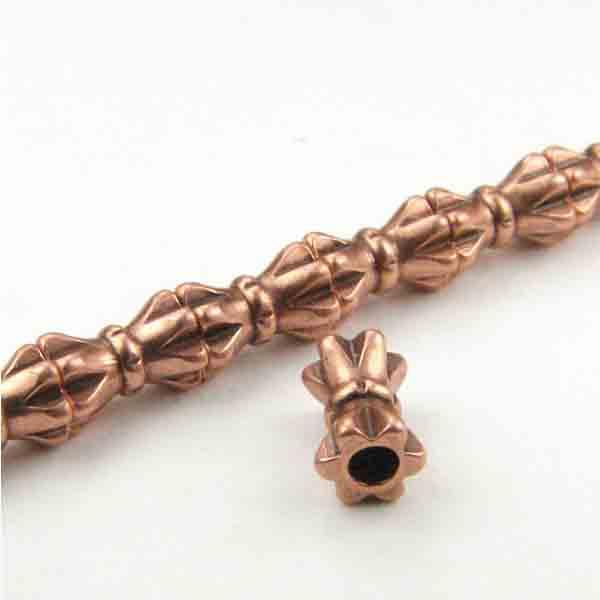 Antique Copper Plate 6X3MM Bowtie Cylinder Bead